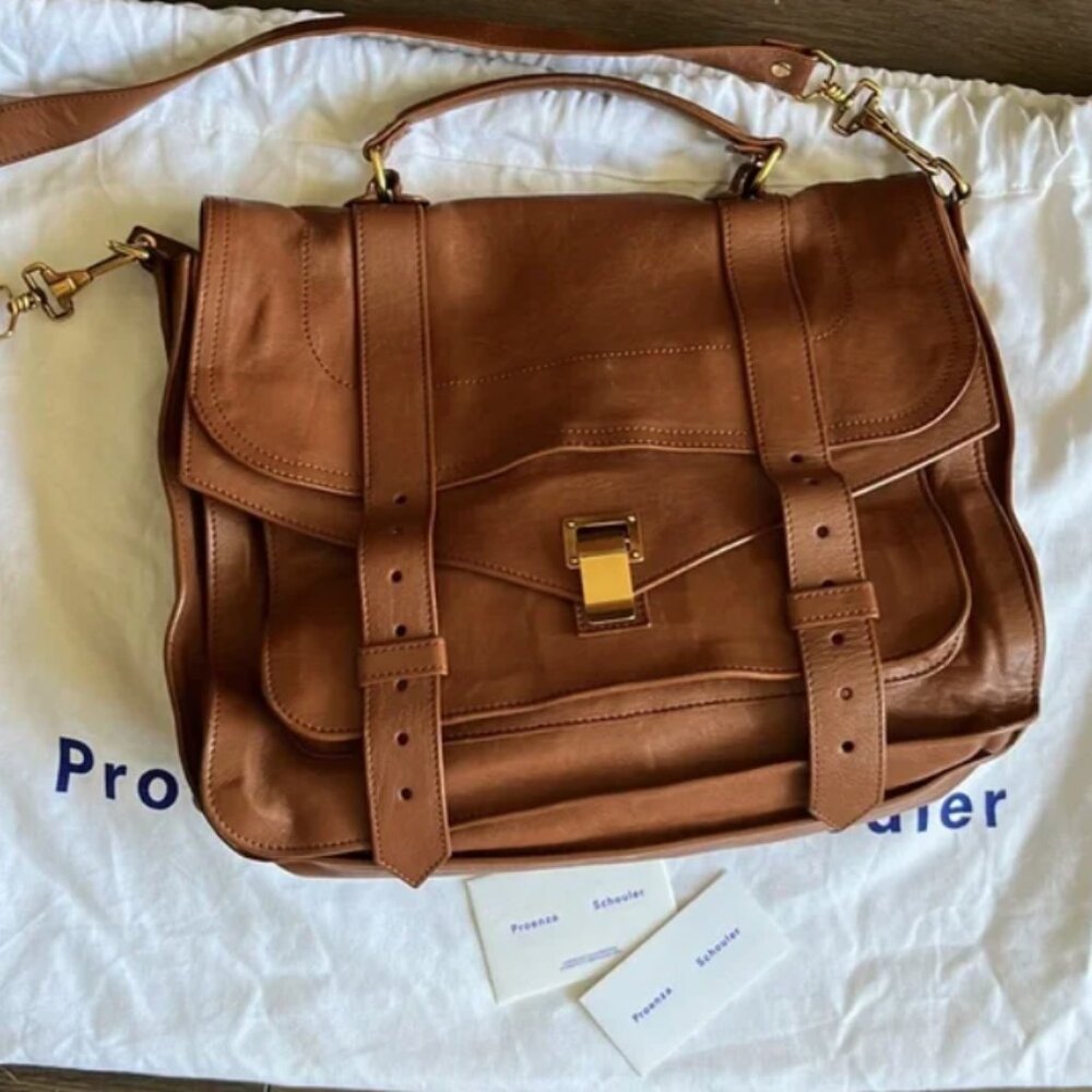 Proenza Schouler Large PS1 Satchel Bag brown